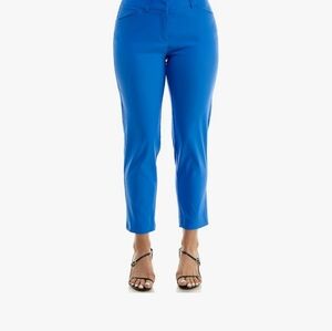 New York and Company Womens Stretch Straight-leg Ankle-length Blue Pants Sz M
